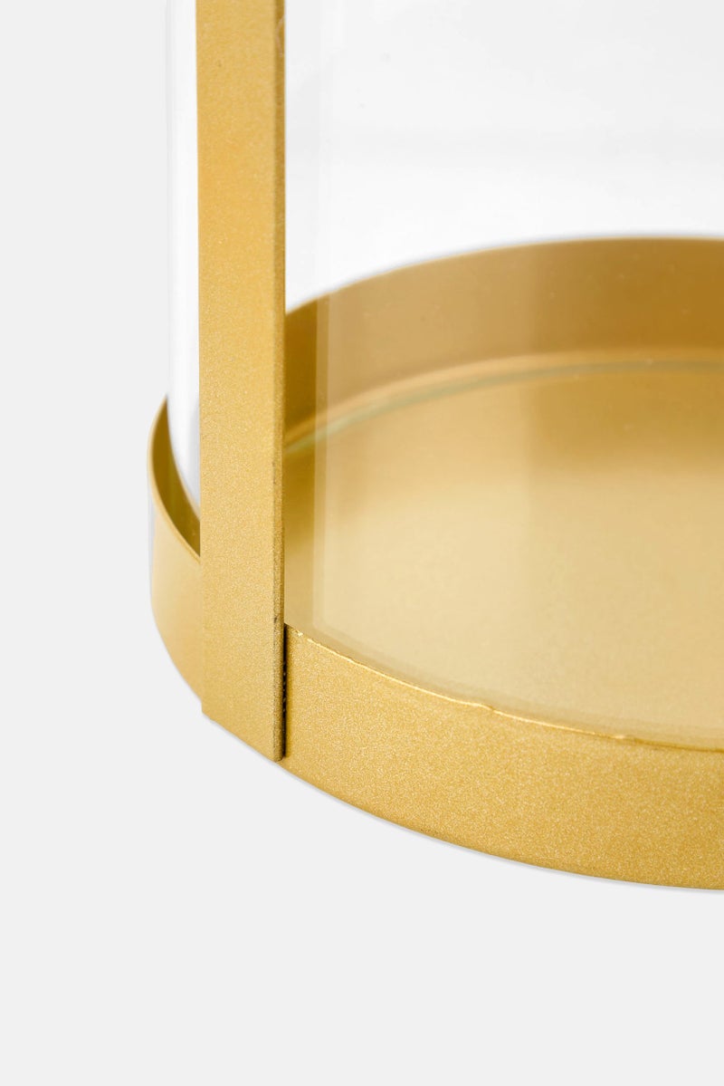 Muy Mucho Glass And Stainless Steel Candle Lantern, Gold - Image 3