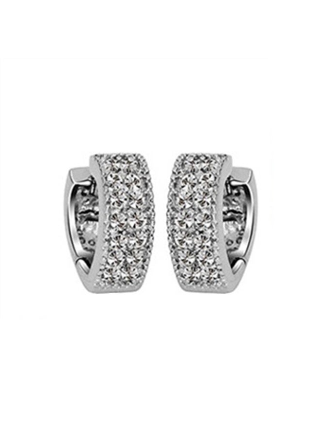 KUYING Temperament Inlaid Crystal Earrings With Hooks And Studs