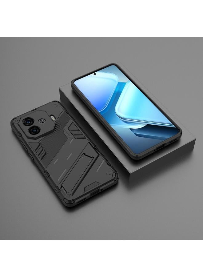 erorex Case For vivo iQOO Z9 Turbo 5G Punk Armor 2 in 1 PC + TPU Phone Case with Holder - Image 2