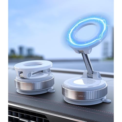 STARQ 360° Vaccum Magnetic Phones Holder, Magnetic Car Phone Mount, Hands-Free Suction Cup Phones Holder for Car/Gym/Mirror/Shower, Car Mount Compatible with All Mobile (White) - Image 2