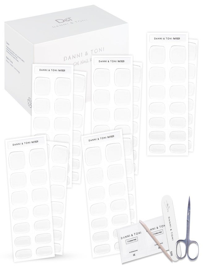 DANNI & TONI Semi Cured Gel Nail Strips Transparent Nails Crystal Clear(5 Packs) - Image 1