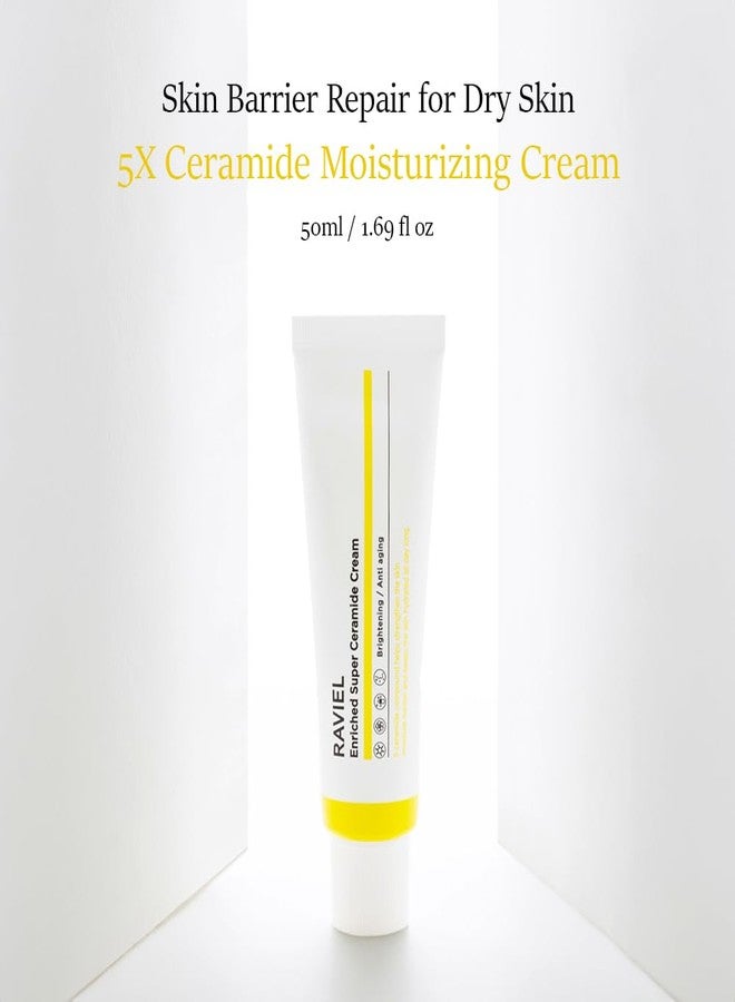 RAVIEL Enriched Super Ceramide Cream | Skin Barrier moisturizer | Hydrating Nourishing with Hyaluronic Acid, Niacinamide for Sensitive skin | Korean skin care (1.69Fl. Oz, Pack of 2 - Image 2