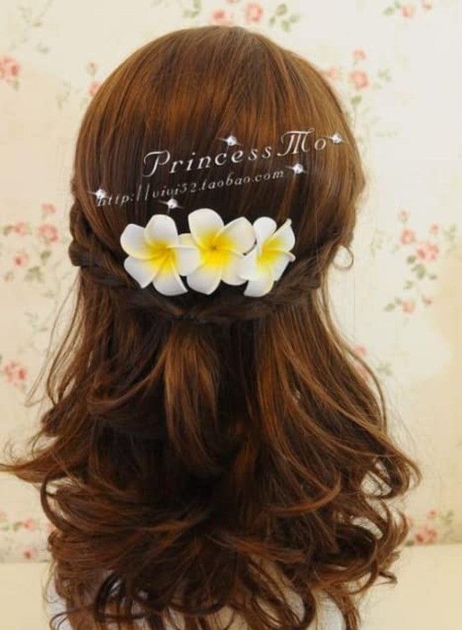 Guqqeuc Flower Hair Comb Plumeria Head Piece for Women Girls Hawaiian Floral Hair Clips Pins Bride Bridesmaids Hair Accessories - Image 3
