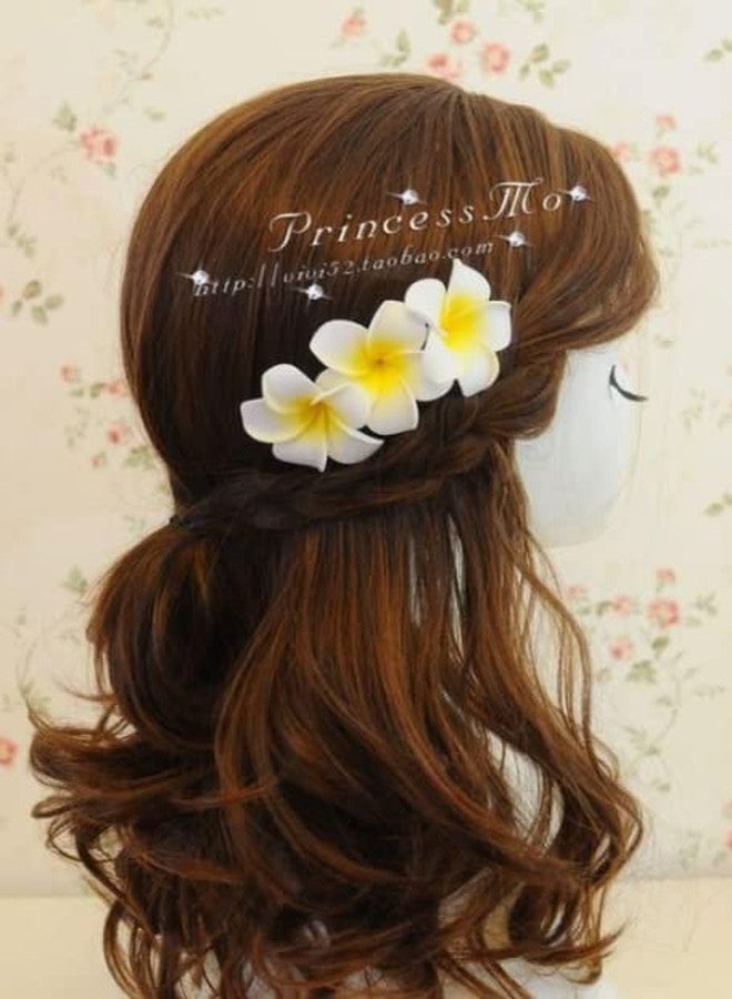 Guqqeuc Flower Hair Comb Plumeria Head Piece for Women Girls Hawaiian Floral Hair Clips Pins Bride Bridesmaids Hair Accessories - Image 4