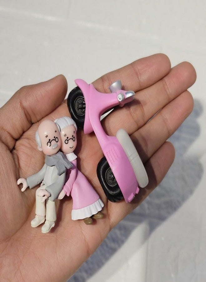ARUNA DECOR Vintage Decorative Miniature Couple on Scooter Figurine, PVC Garden Ornament, Romantic Home Decor Collection Piece - Image 2