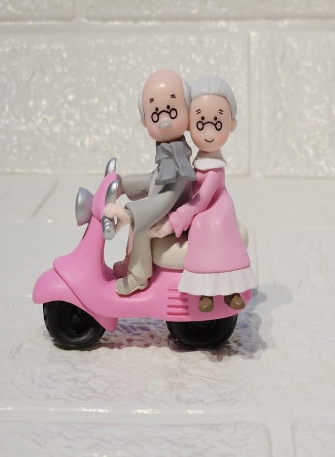 ARUNA DECOR Vintage Decorative Miniature Couple on Scooter Figurine, PVC Garden Ornament, Romantic Home Decor Collection Piece - Image 4