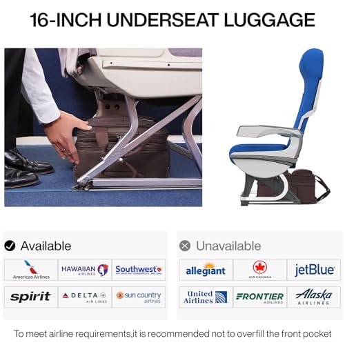 Hanke Softside Underseat Carry On Luggage with Wheels,Travel Luggage Rolling Bag Small Suitcase，Coffee, Underseater 16-Inch - Image 2
