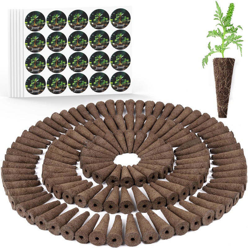 Growell 240 Pcs Hydroponic Pods Kit, 120 Pcs Grow Sponges with 120 Pcs Pod Labels Compatible with Aerogarden and Others Brand, Seed Pod Starter Kit for Hydroponics Growing System - Image 1