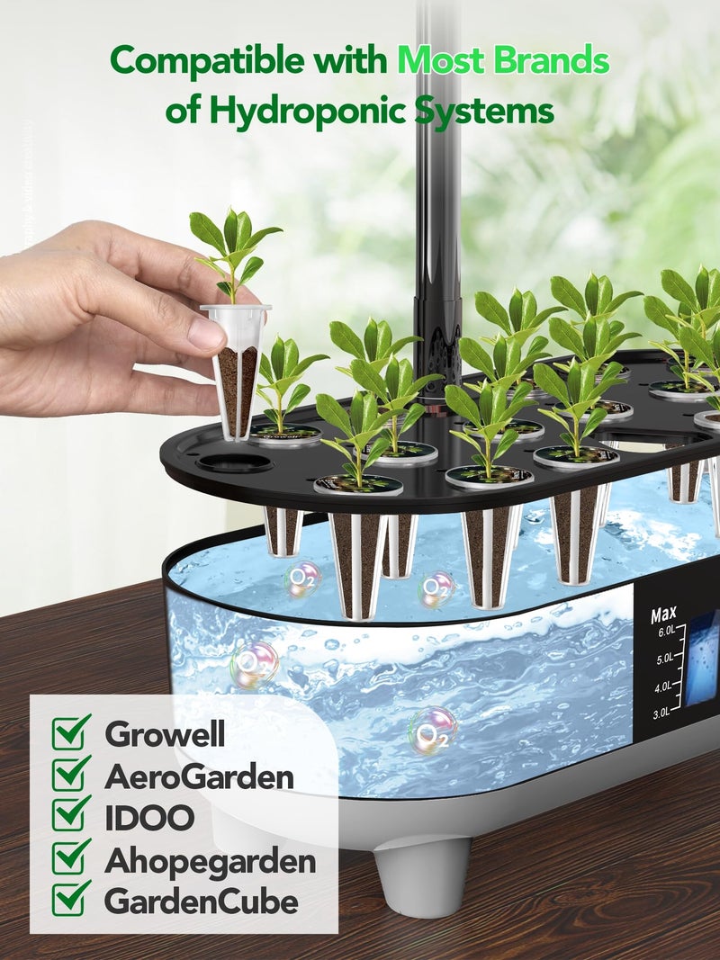 Growell 240 Pcs Hydroponic Pods Kit, 120 Pcs Grow Sponges with 120 Pcs Pod Labels Compatible with Aerogarden and Others Brand, Seed Pod Starter Kit for Hydroponics Growing System - Image 2