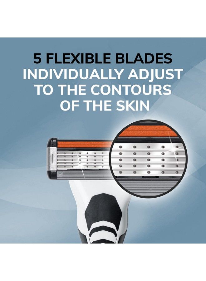 Bic ماكينة حلاقة هايبرد فليكس 5 تيتانيوم 5 شفرات للاستخدام مرة واحدة للرجال لحلاقة ناعمة ومريحة بمقبض واحد و7 خراطيش مجموعة من 8 قطع من ماكينة الحلاقة - Image 3