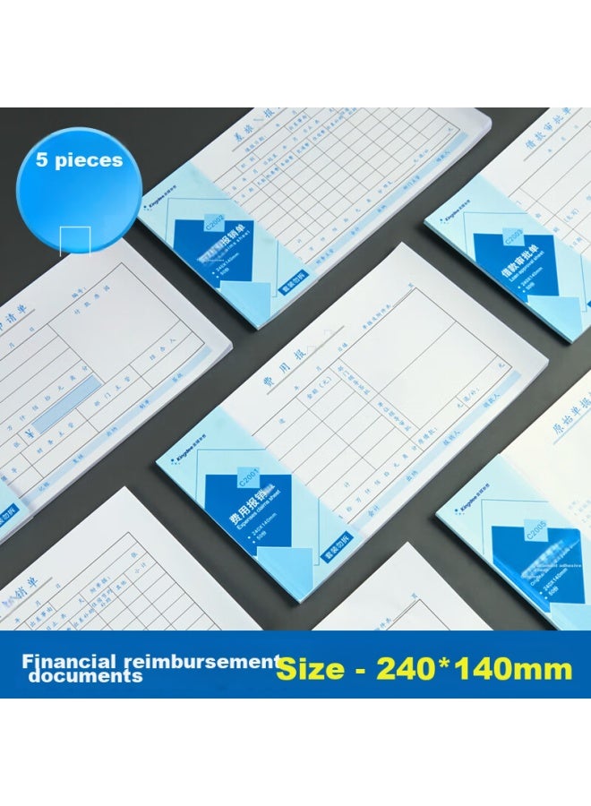 Kingdee Travel Expense Reimbursement Form, Invoice Version, General Financial Handwritten Document, Accounting Supplies, 240*140mm, 5 Books/pack - Image 4
