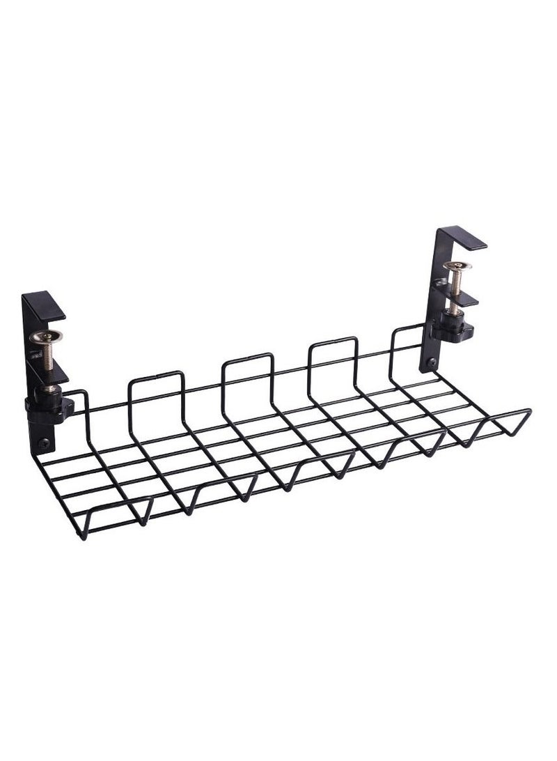 PYEBE A Sturdy Metal Wire And Cable Management Tray Basket And Cable Sorting Rack Without Drilling Holes Under The Office Desk, Suitable For Offices And Homes - Image 1