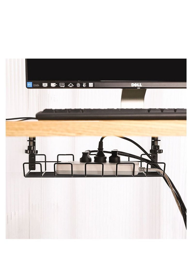 PYEBE A Sturdy Metal Wire And Cable Management Tray Basket And Cable Sorting Rack Without Drilling Holes Under The Office Desk, Suitable For Offices And Homes - Image 3
