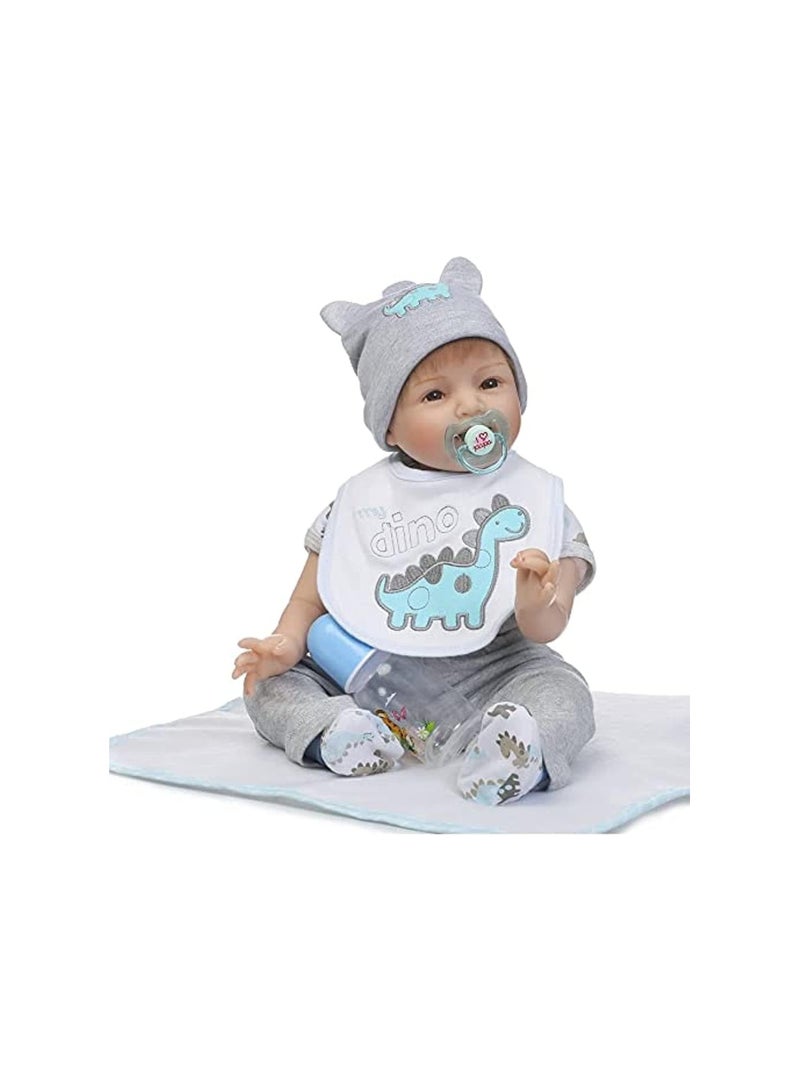 دوبكارت دمية طفل تولد من جديد مع لعبة احتضان قطيفة مقاس 22 بوصة ومفاصل أذرع وأرجل متحركة مقاس 22 بوصة - Image 1