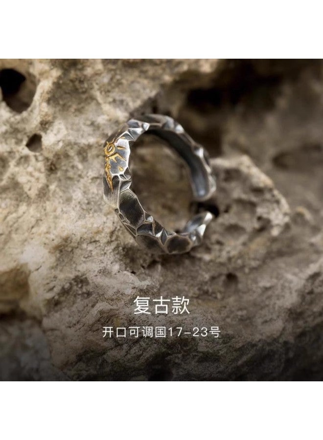Original "ing Stone" Self-discipline Ring, Trendy Brand Niche Design, Versatile, High-end, Unique For Boys, Men's Style
