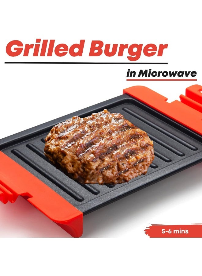 Maconee Microwave Sandwich maker | Microwave Grill Cheese Maker | Microwave Crisper Toaster Cookware | Panini Press | Cooking Fast and Dishwasher Safe Orange - Image 3