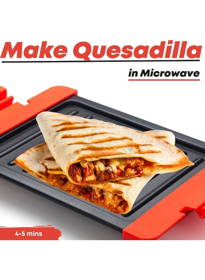 Maconee Microwave Sandwich maker | Microwave Grill Cheese Maker | Microwave Crisper Toaster Cookware | Panini Press | Cooking Fast and Dishwasher Safe Orange - Image 4