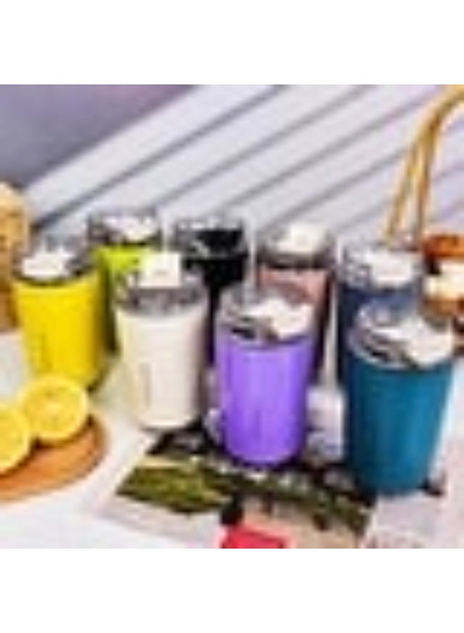 سميج كوب قهوة للسفر من Smeg، كوب معزول للمشروبات مع غطاء مضاد للتسرب، كوب قهوة طويل الأمد مع غطاء، ترمس قهوة للسفر (الأزرق المخضر) - Image 3