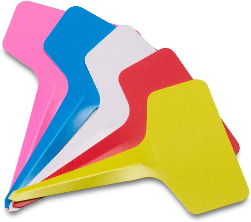 KINGLAKE Plant Labels,100 Pcs Multicolor Waterproof Plastic Plant Tags T-Type Nursery Garden Labels 6 x10cm,5 Colors - Image 4