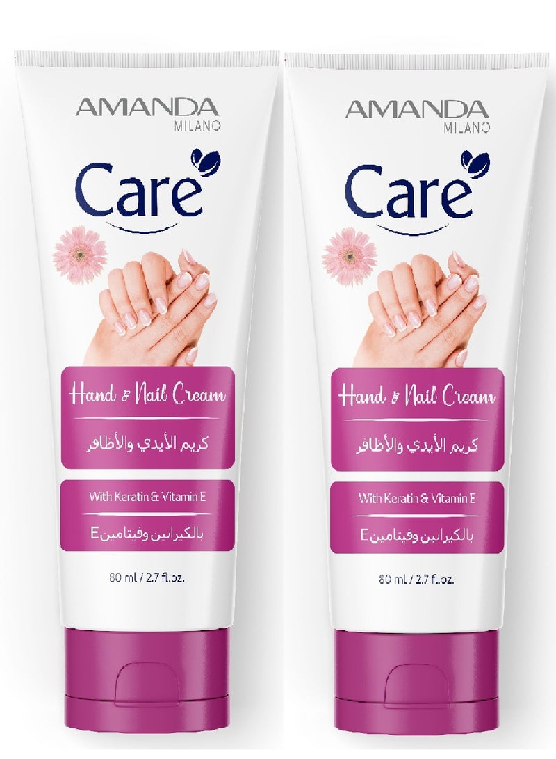 Amanda Milano 2 Pieces Care Hand & Nails Cream 2X80ML  - Image 1