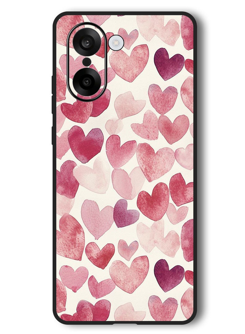 Theodor Case Compatible with OnePlus Nord CE 5 6.77 Inch Protection Shockproof Bumper Cover Heart Painitng - Image 1