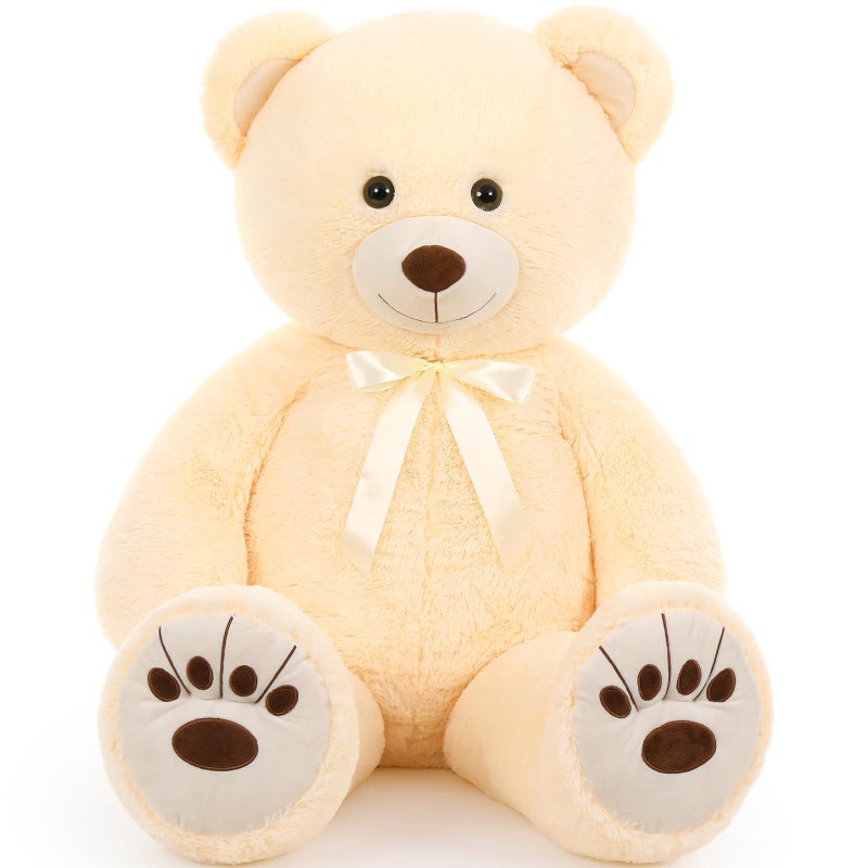 MorisMos Giant Teddy Bear Stuffed Animal 51in Lifesize Big Teddy Bear Large Cuddly Bear Plush for Baby Shower Valentines WeddingBirthday Gift for Kids Boys Girls WomenCream - Image 2