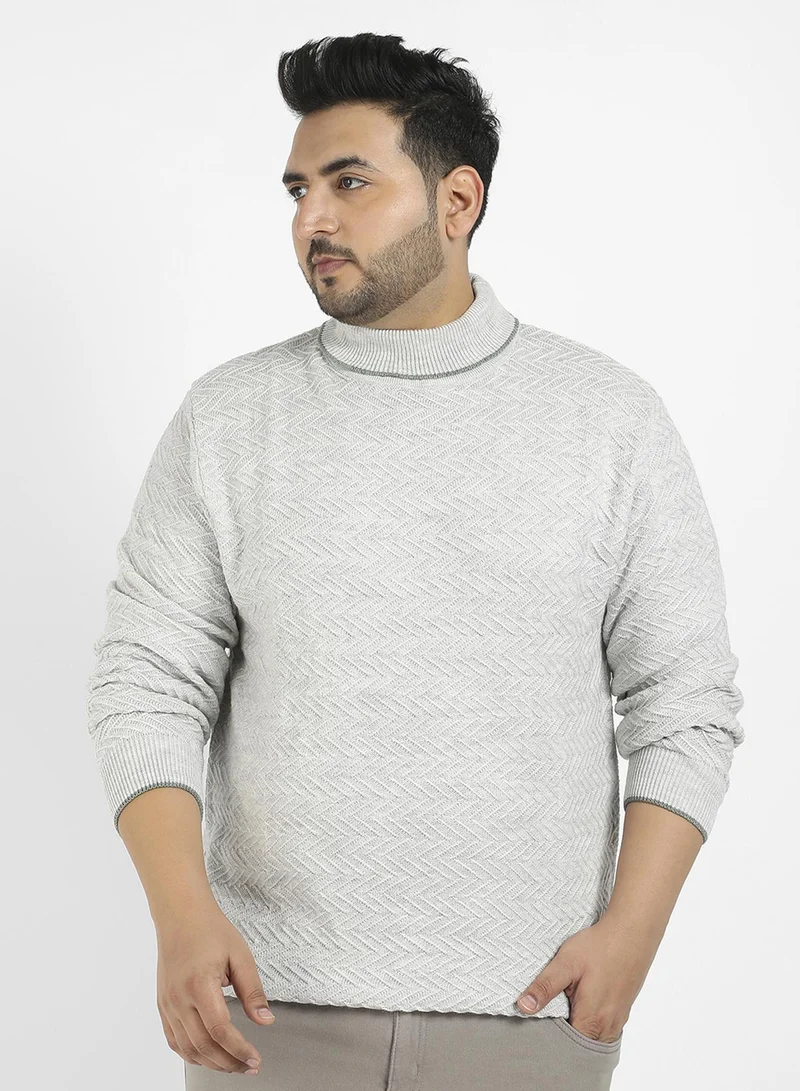 انستافاب بلس كنزة صوفية رجالية بياقة سلحفاة بنمط متعرج من إنستافاب بلس