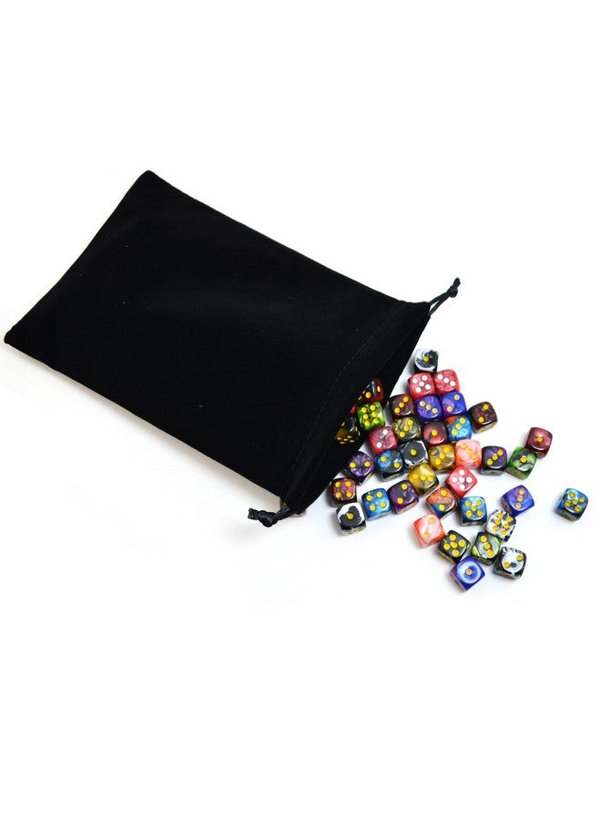 Smartdealspro Smartdealspro 100-Pack Two Color Round Angle Six Sided Dice Die with Free Pouch for Tenzi, Farkle, Yahtzee, Bunco or Teaching Math (12mm)  - Image 4