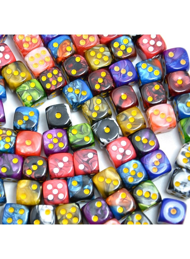 Smartdealspro Smartdealspro 100-Pack Two Color Round Angle Six Sided Dice Die with Free Pouch for Tenzi, Farkle, Yahtzee, Bunco or Teaching Math (12mm)  - Image 5