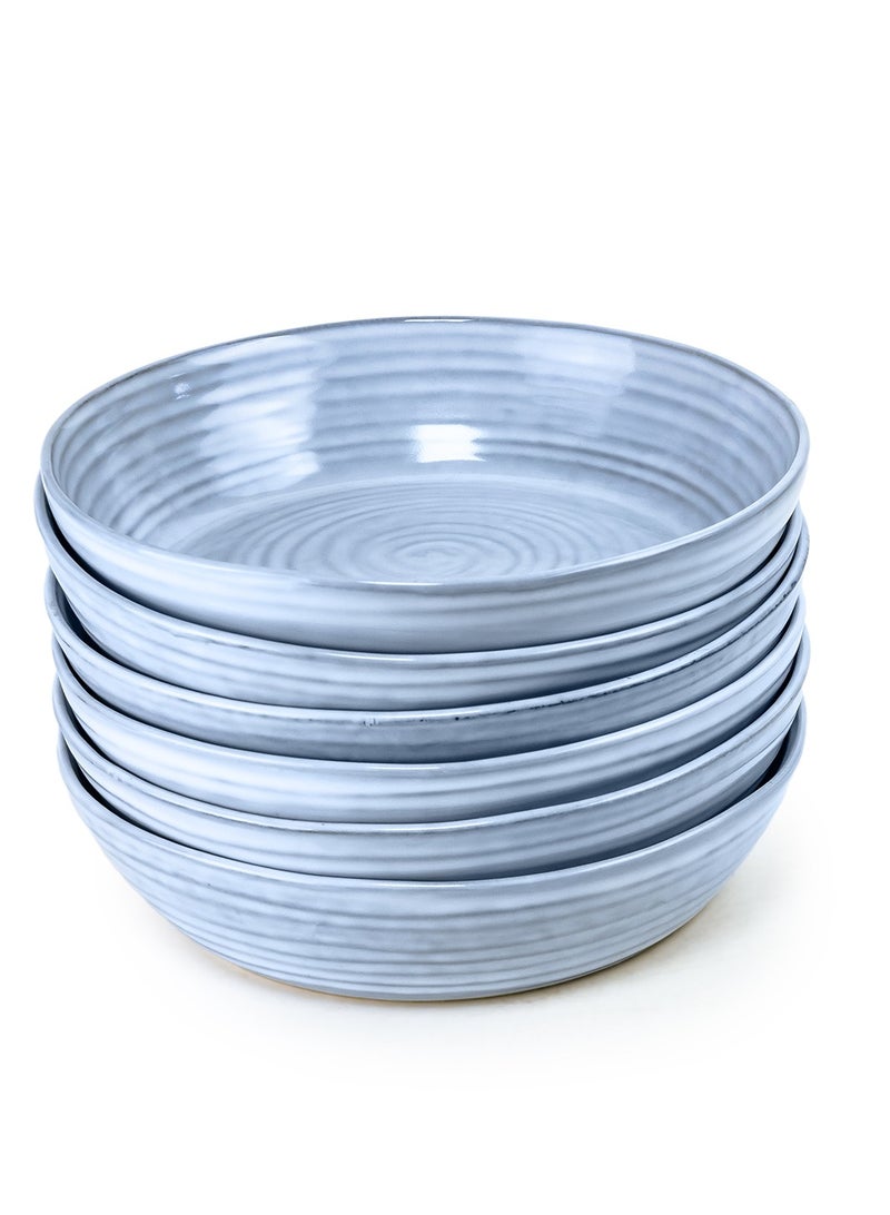 Cuisine Art طبق شوربة تيا من كوزين آرت - 23 سم، أزرق (طقم من 6)