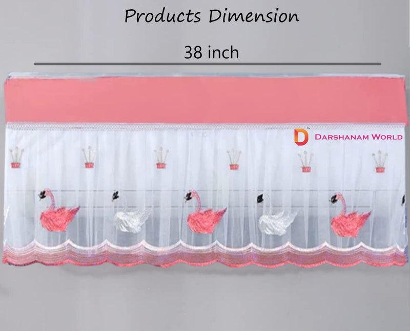 DARSHANAM WORLD Premium Work Indoor AC Dust Protection Cover Designer Summer Ac Cover for 1.5 Ton (38 X 12 X 9 inch ) (PINK DUCK 1.5) - Image 4