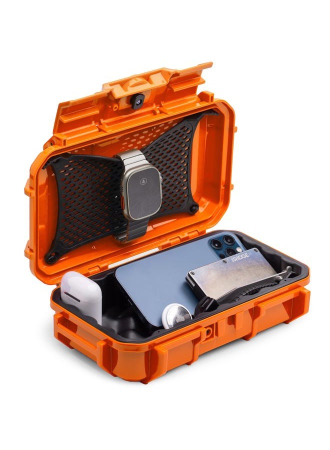 EVERGREEN 56 Waterproof Dry Box Protective Case - Travel Safe/Mil Spec/USA Made - for Tackle Organization of Cameras, Phones, Camping, Fishing, Hiking, EDC, Water Sports, Knives (Orange) - Image 1