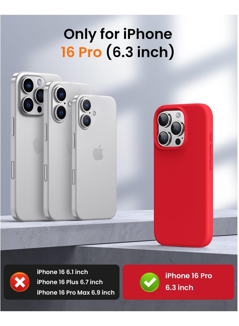 DUSALA iPhone 16 Pro Case, Liquid Silicone Phone Case for iPhone 16 Pro 6.3 Inch, Colorful Silky-Soft Protective Cover (Red) - Image 2