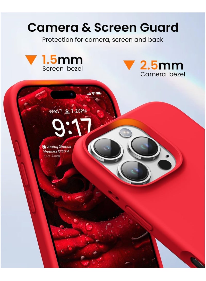 DUSALA iPhone 16 Pro Case, Liquid Silicone Phone Case for iPhone 16 Pro 6.3 Inch, Colorful Silky-Soft Protective Cover (Red) - Image 4