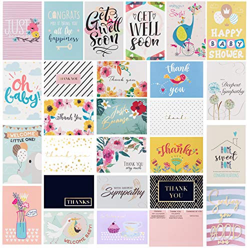 Bargain Paradise 100 All Occasion Greeting Cards- 100 Eye Catching Designs with Greeting Card Organizer Box- Friendship, Anniversary, BFF, Thank You, Wedding Cards & More- 4 x 6 inches with 100 Envelopes - Image 3