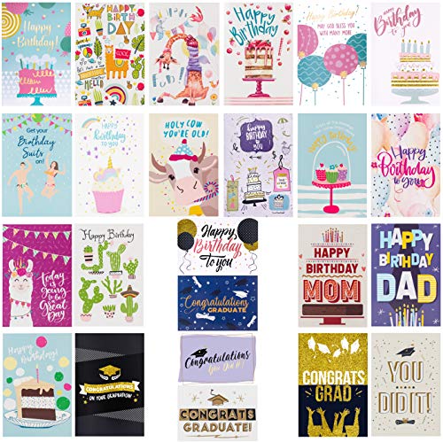Bargain Paradise 100 All Occasion Greeting Cards- 100 Eye Catching Designs with Greeting Card Organizer Box- Friendship, Anniversary, BFF, Thank You, Wedding Cards & More- 4 x 6 inches with 100 Envelopes - Image 2