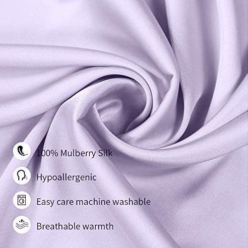 Jocoku 100% Mulberry Silk Pillowcases Set of 2 for Hair and Skin and Super Soft and Breathable Queen Size Nature Silk Pillowcases (Queen, Light Purple) - Image 2