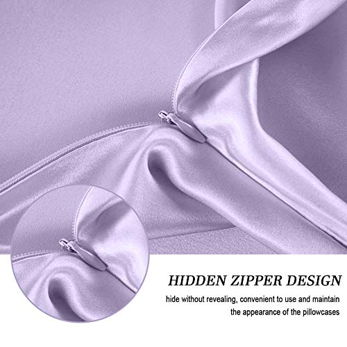 Jocoku 100% Mulberry Silk Pillowcases Set of 2 for Hair and Skin and Super Soft and Breathable Queen Size Nature Silk Pillowcases (Queen, Light Purple) - Image 3