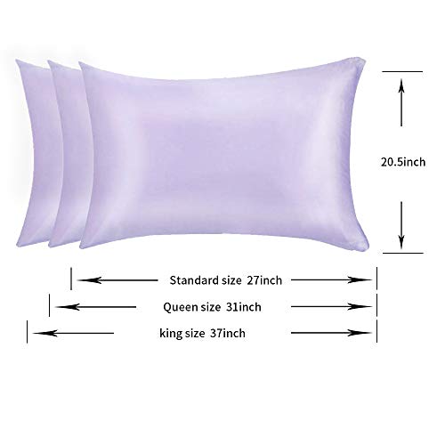 Jocoku 100% Mulberry Silk Pillowcases Set of 2 for Hair and Skin and Super Soft and Breathable Queen Size Nature Silk Pillowcases (Queen, Light Purple) - Image 5