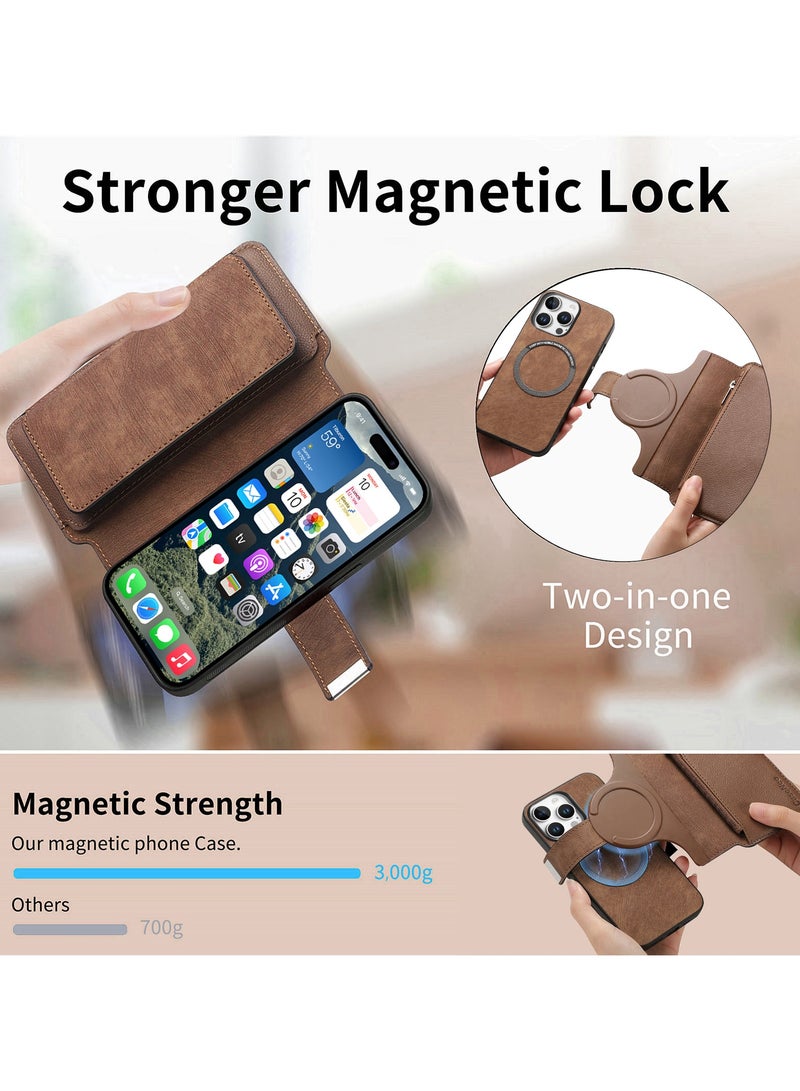 YANCI iPhone 16 Pro Max Case,Magnetic Magsafe case for iPhone 16 Pro Max, iPhone 16 Pro Max Wallet Case with Card Holder,iPhone 16 Pro Max Phone Cover,Leather Flip Folio Case for iPhone 16 Pro Max 6.9'' - Image 4