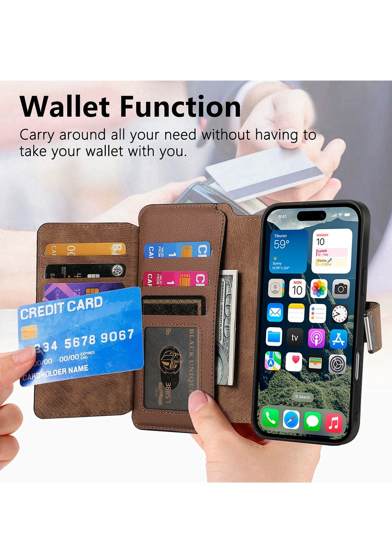 YANCI iPhone 16 Pro Max Case,Magnetic Magsafe case for iPhone 16 Pro Max, iPhone 16 Pro Max Wallet Case with Card Holder,iPhone 16 Pro Max Phone Cover,Leather Flip Folio Case for iPhone 16 Pro Max 6.9'' - Image 5