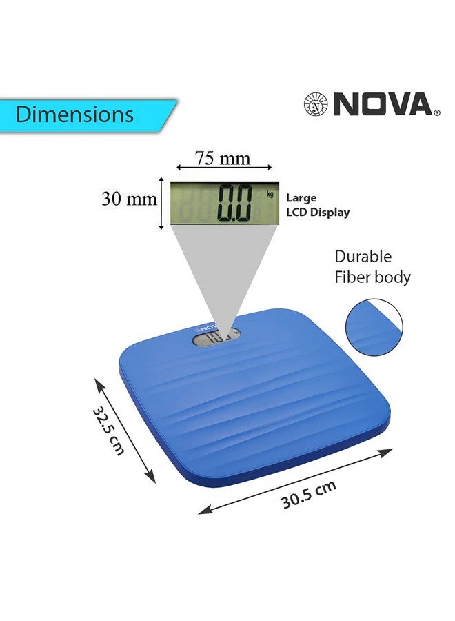 Nova BGS -1260 Ultra Lite Electronic Digital Personal Body Scale (Black/ Sea Blue - Colour May Vary) - Image 2