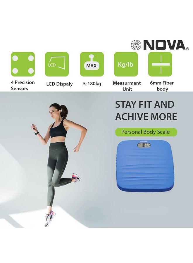 Nova BGS -1260 Ultra Lite Electronic Digital Personal Body Scale (Black/ Sea Blue - Colour May Vary) - Image 4