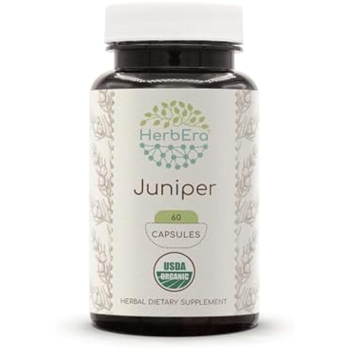 HerbEra Juniper 60 Capsules, 500 mg, Made with USDA Organic Juniper (Juniperus communis) Dried Berry (60 Capsules) - Image 1