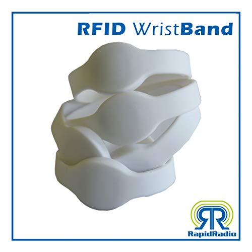 RapidRadio RRHFWB01 13.56 MHz ISO14443A MIFARE FM1108 Compatible HF Silicone RFID Wrist Band (White, RRHFWB01, Pack of 5) - Image 3