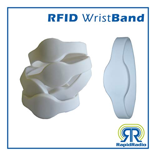 RapidRadio RRHFWB01 13.56 MHz ISO14443A MIFARE FM1108 Compatible HF Silicone RFID Wrist Band (White, RRHFWB01, Pack of 5) - Image 4