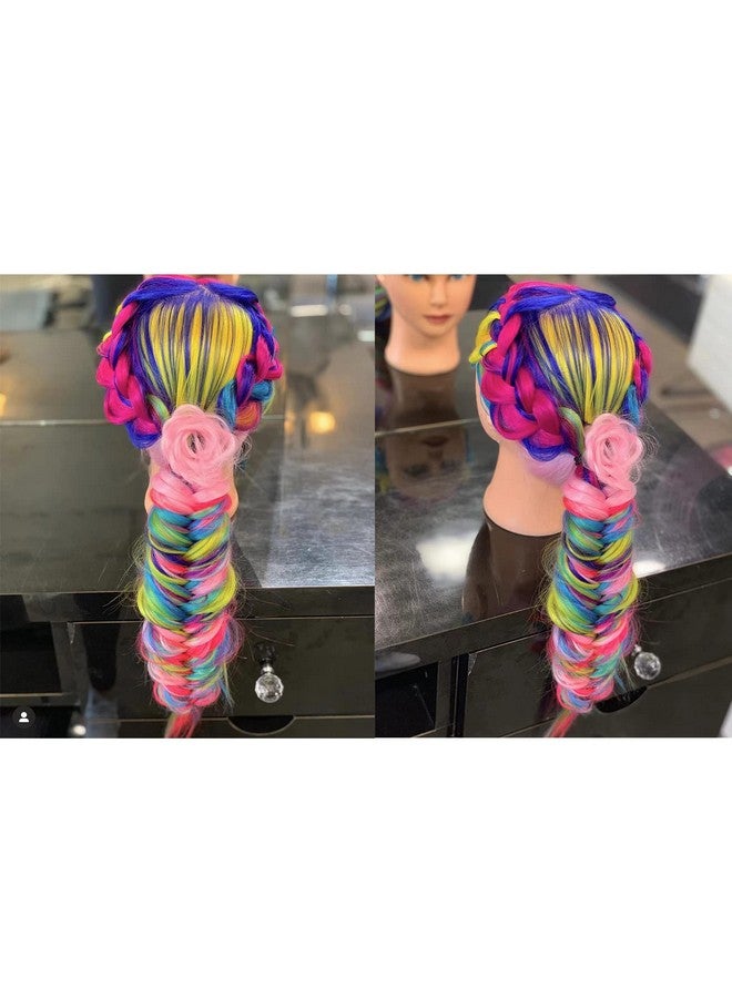 Training Head 26"-28" Mannequin Head Hair Styling Manikin Cosmetology Doll Head Synthetic Fiber Hair Hairdressing Training Model Free Clamp (1711W0320) - Image 5