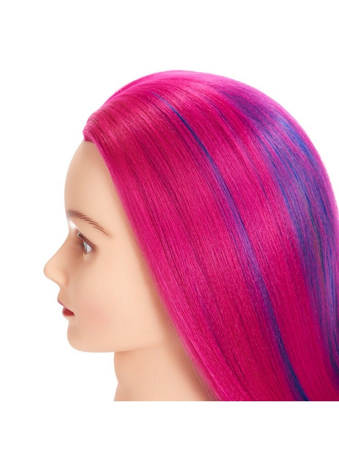 Training Head 26"-28" Mannequin Head Hair Styling Manikin Cosmetology Doll Head Synthetic Fiber Hair Hairdressing Training Model Free Clamp (1711W0320) - Image 4