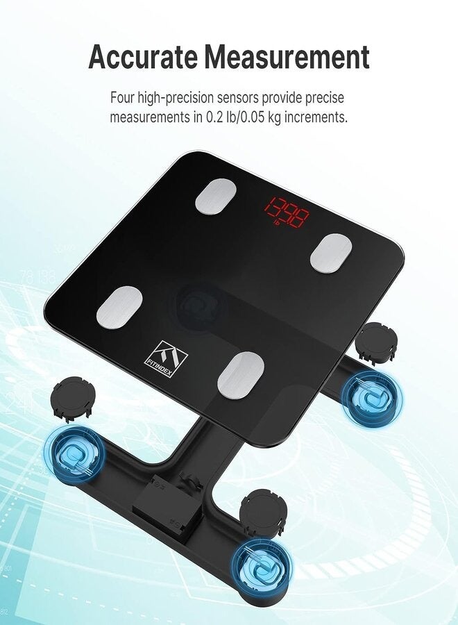 FITINDEX FITINDEX Smart Scale for Body Weighting Machine - Black  - Image 5