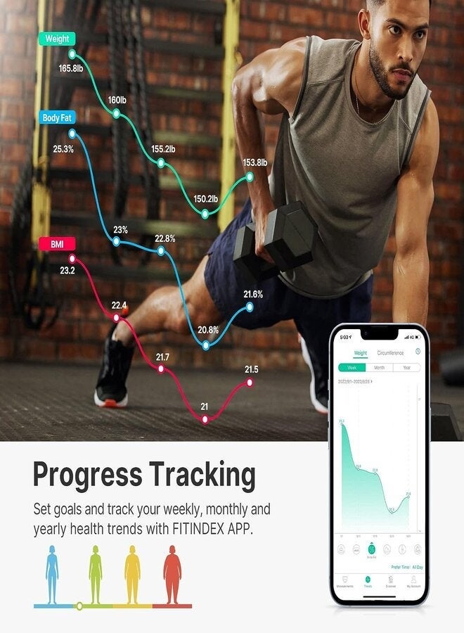 FITINDEX Smart Scale for Body Weighting Machine - Black - Image 5